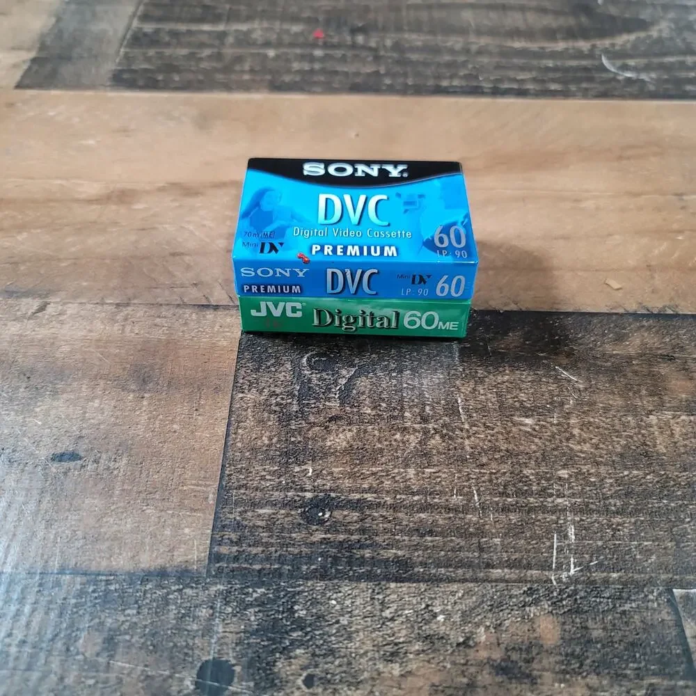 1 JVC Mini DVC DVM60 and 1 SONY DVM60PRL DVC Digital Video Cassette both LP90